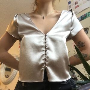 champagne button up blouse